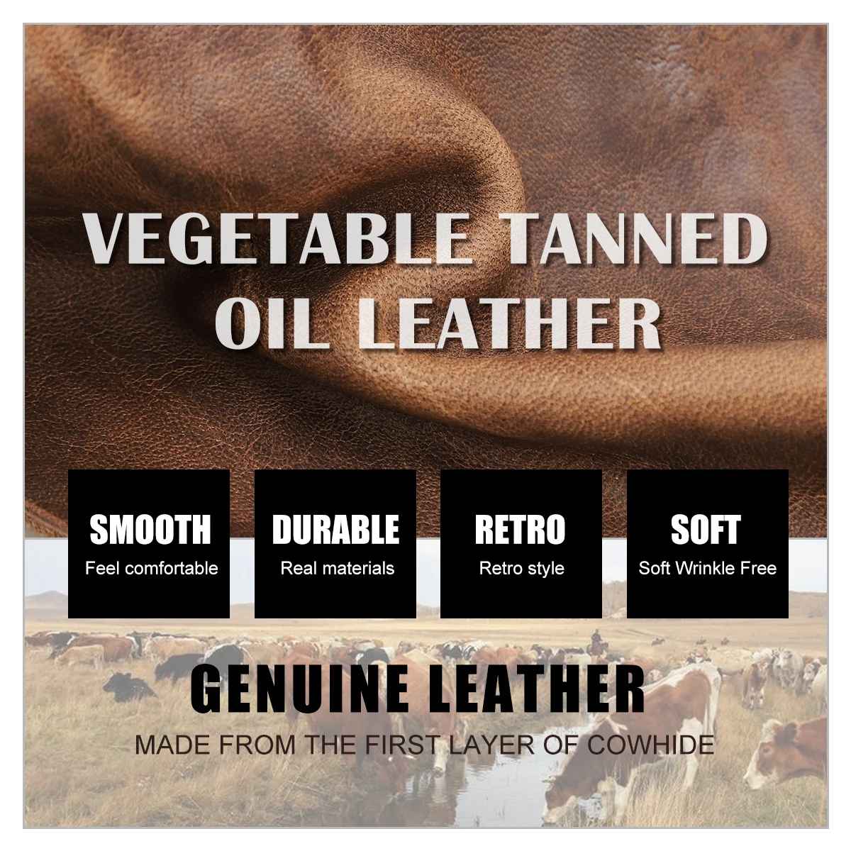 CONTACT'S Genuine Crazy Horse Leather Men